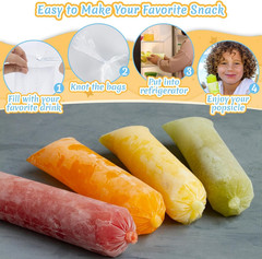 MAQIHAN 100 Ice Candy Plastic Bags – 4X12 Bolsas Para Bolis De Hielo Mexicanos F