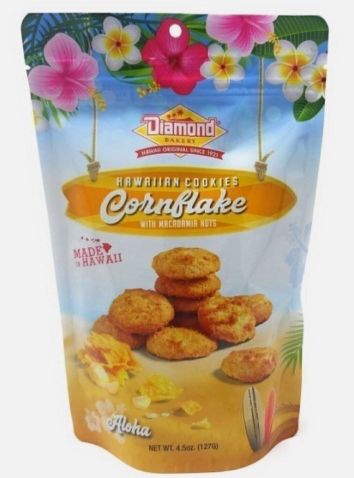 1 bag Diamond Bakery Hawaiian Cookies Cornflake with Macadamia Nuts 4.5 oz 27g