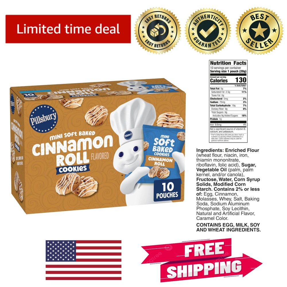 Convenient 10 Ounce Mini Cinnamon Roll Cookies – Ready to Eat Delights