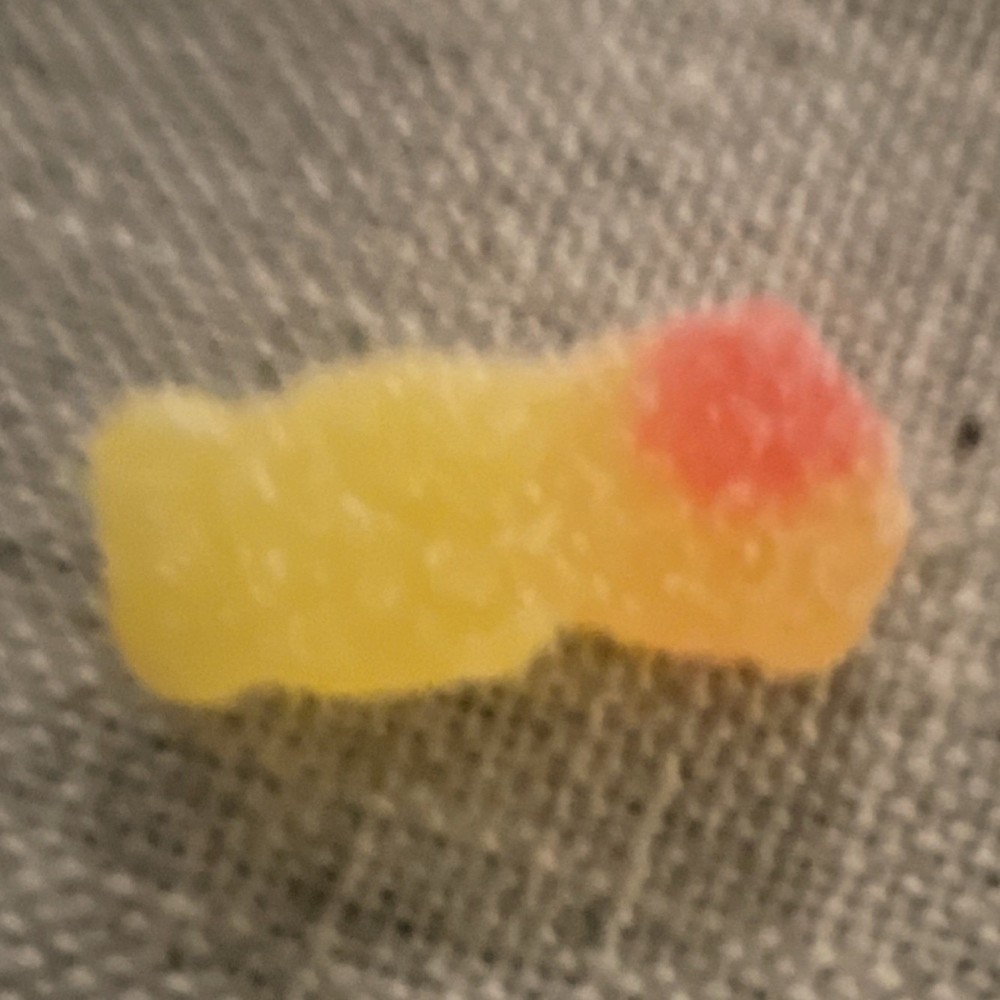 Single Loose Gummy Candy Piece Yellow & Red Soft Sweet Marshmallow
