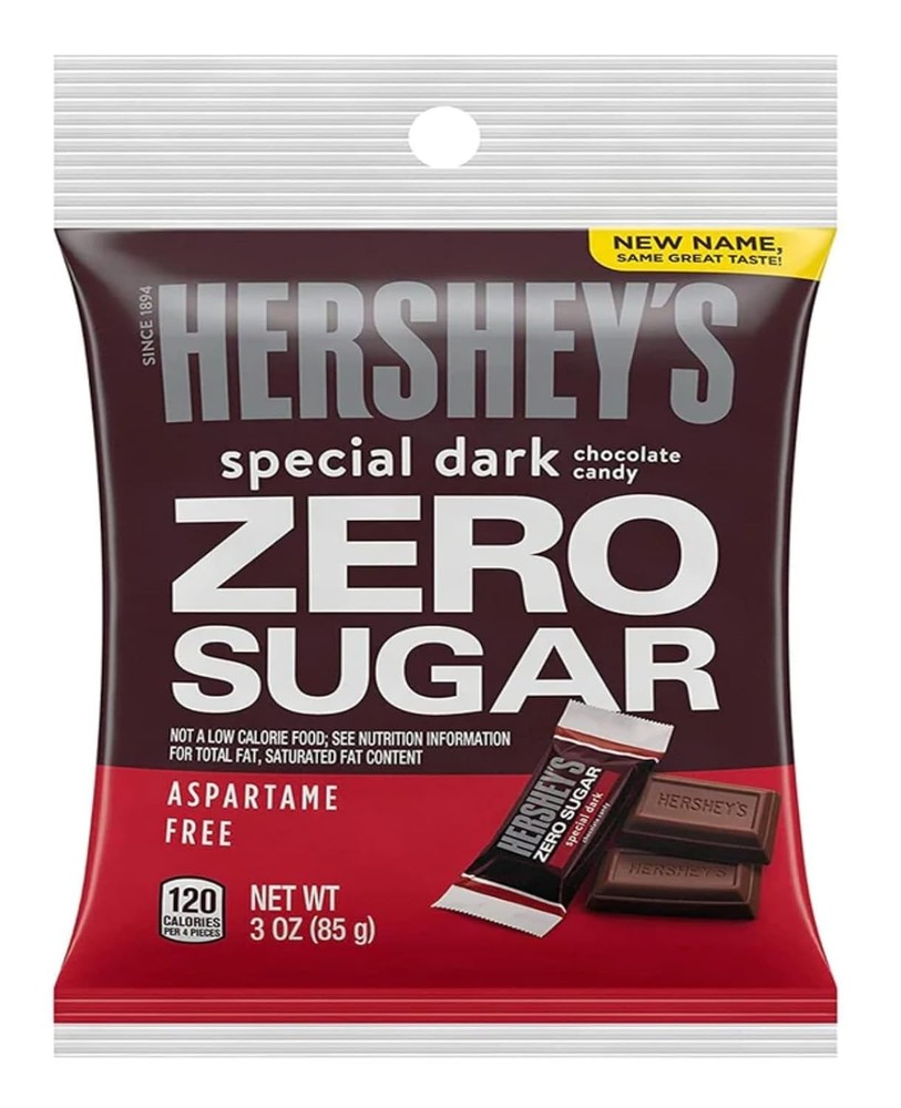 Hershey Zero Sugar Variety Caramel Filled Chocolates Patties Peanut Butter 3 Oz