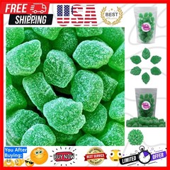 Green Jelly Spearmint Leaves Slices Candy 2 LB