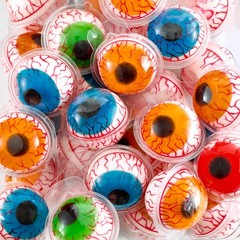 30 Gummy Eyeballs, Spooky Eyeball Candy in 4 Flavors, Soft Gummies with Fruit…