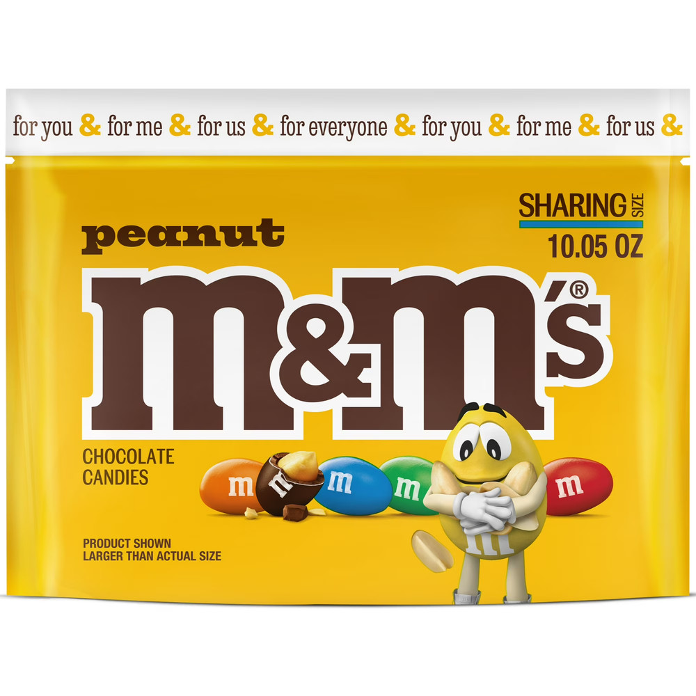 M&M’S Peanut Milk Chocolate Sharing Size 10.05 oz Resealable Bag NEW