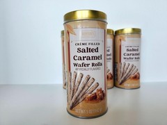 Bentons Creme Filled Salted Caramel Wafer Rolls Set Of 4 Tin 5 oz each 7/23/26