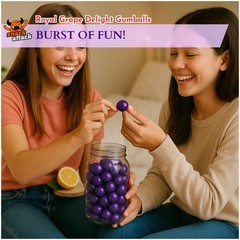 PURPLE GUMBALLS GRAPE FLAVORED 1in ~ Juicy grape fun ~ 3LB – 48OZ ~ SHIPS FREE