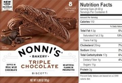 Nonni’s Bakery Triple Chocolate Biscotti Real Milk Chocolate 6.88 oz Box 5 PACK