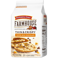 Farmhouse Thin & Crispy Toffee Milk Chocolate Cookies, 6.9 Ounce Bag (Pack of 2)