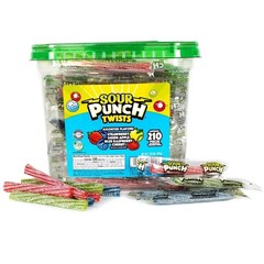 Sour Punch Twists, Individually Wrapped Candy, 2.59lb (210 Pieces) Jar