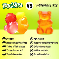 AMOS Peelerz Variety Pack Peelable Gummy Candy, Gluten, Milk and Nut Free, 7 Oz