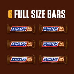 Snickers Full Size Chocolate Candy Bars – 11.16 oz (6 Pack) FREE USA SHIPPING