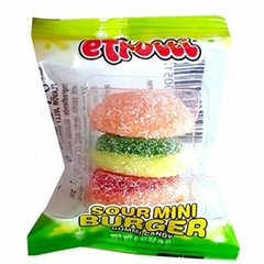 60 CT EFRUTTI SOUR GUMMY MINI BURGERS FLAVORED CANDY E FRUTTI E-FRUTTI