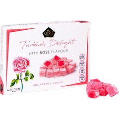 Turkish Delight Rose Flavor Vegan Soft Candy 230gr 40 Pcs Traditional Dessert Gi