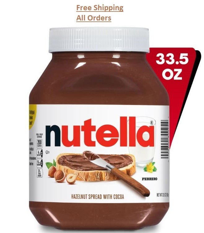 Nutella Hazelnut Spread with Cocoa for Breakfast, 33.5 oz Jar