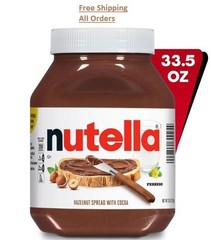 Nutella Hazelnut Spread with Cocoa for Breakfast, 33.5 oz Jar
