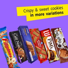 Cafe Noir biscuits, speculoos cookies, chocolate / Dutch brand, LU, Milka