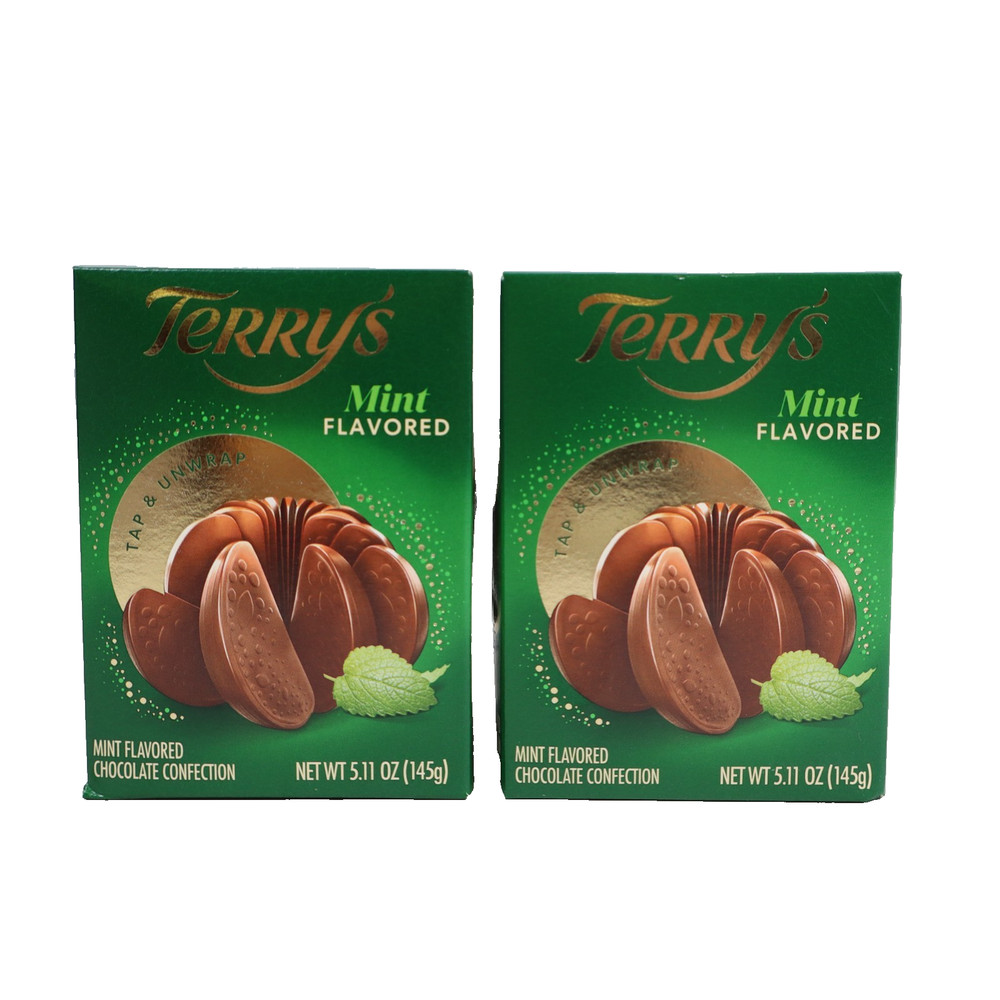 2 PACK Terry’s Milk Chocolate Natural Mint Splits into 20 sections Candy 5.11oz