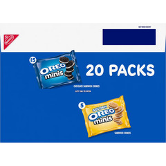 OREO Minis Sandwich Cookies Variety Pack, Original Creme and Golden OREO 20pack@