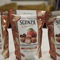 SCONZA CINNAMON APPLE YOGURT FLAVORED CREME, FREEZE-DRIED BITES 3 PACKS OF 18 OZ