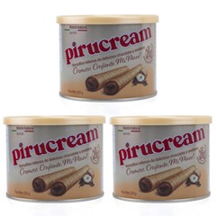 Pirucream Cream Filled Rolled Wafer. Chocolate and Hazelnut. 10.59 oz. Pack of 3