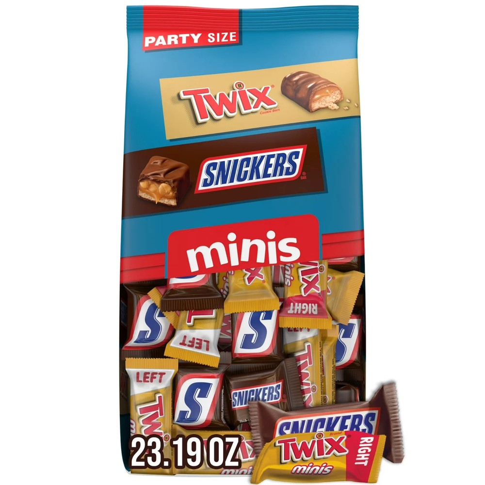 3 Pack Snickers & Twix Minis Milk Chocolate Bars Variety Pack Party Size 23.19