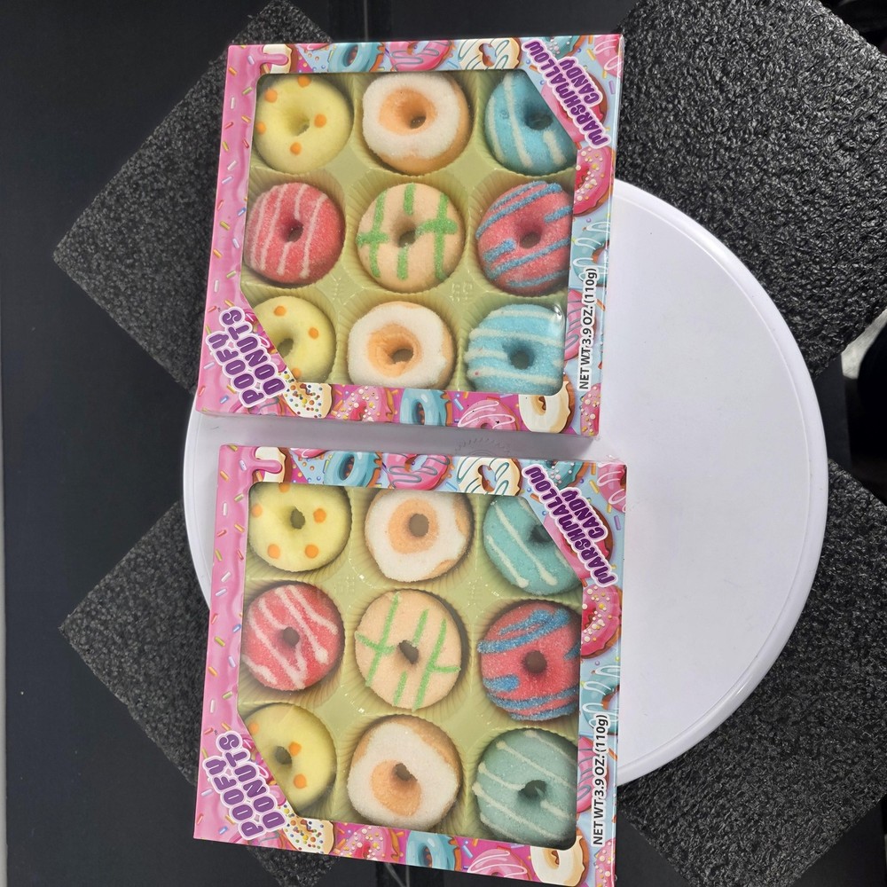 Source Boone Poofy Donuts Marshmallow Candy 2 Boxes 3.9oz Donut Shaped EXP 11/26