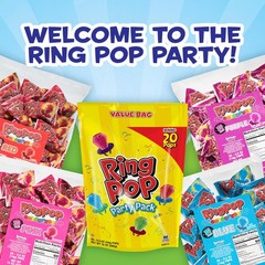Ring Pop Candy, Easter Lollipops, 20 Ct Party Favors in 20 Count Bag, Multi