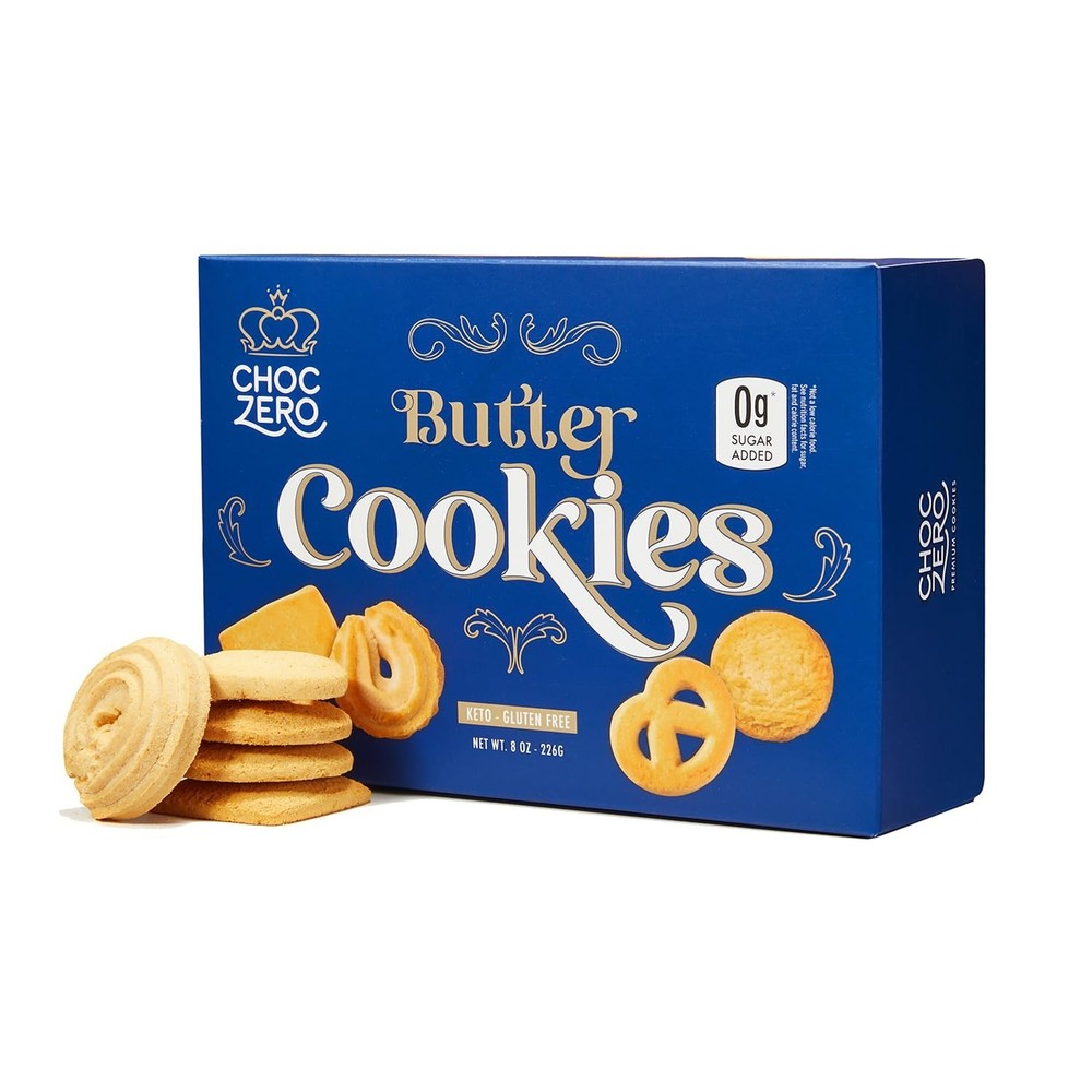 ChocZero Keto Butter Cookies Sugar Free Danish Shortbread Gluten Free 1 box