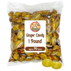 Ginger Hard Candy, 1 Pound Bag, Individually Wrapped (Approx 1 Pound, Yellow