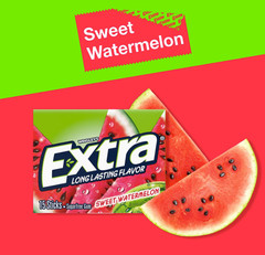 Extra (Watermelon) Bubble Gum Sugarfree, 35-Stick Pack – 6 Pack