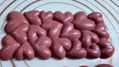 3 Ruby chocolate bar uniq design Love collection made in LA, Belgian Chocolate.
