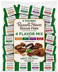 Russell Stover Sugar-Free, 4 Flavor Mix Assorted Chocolate Candy Bars (4 Pounds)