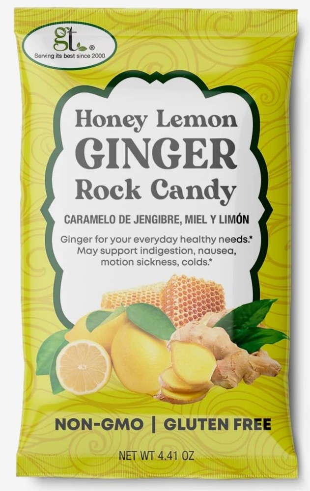 Honey Lemon Ginger Rock Candy, 4.41 Ounce Bag, 2 Pack