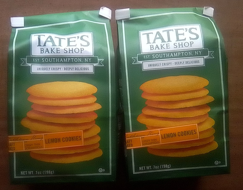 TATE’S BAKE SHOP Thin Crispy LEMON COOKIES 2 BAGS 7 oz per Bag 14 oz Total 10/26