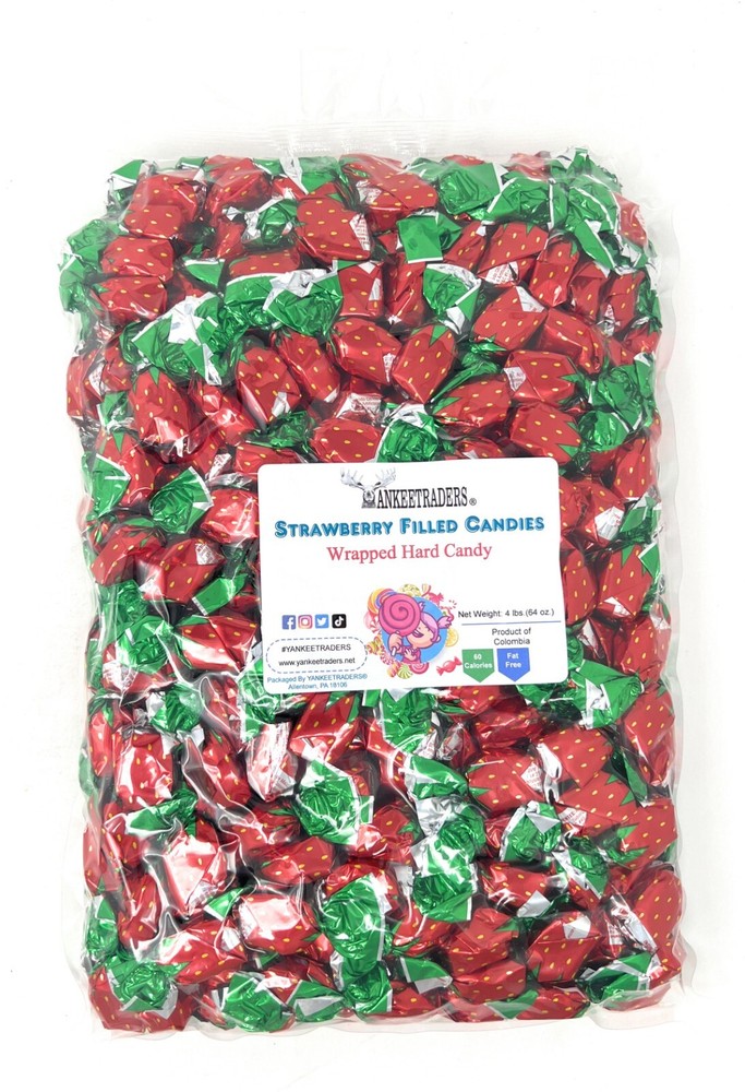 Strawberry Filled, Wrapped Hard Candy – 4 lbs. ~ YANKEETRADERS® ~ FREE SHIPPING