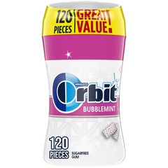 Pack of 2 ORBIT Gum Bubblemint Sugar Free Chewing Gum Bulk Pack, 120 ct Bottle