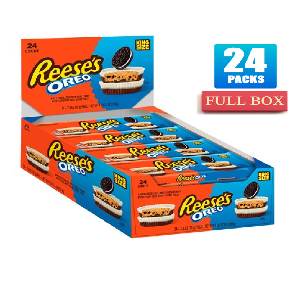Full Box 24x Packs REESE’S OREO Milk Chocolate King Size Butter Cups – 2.8oz