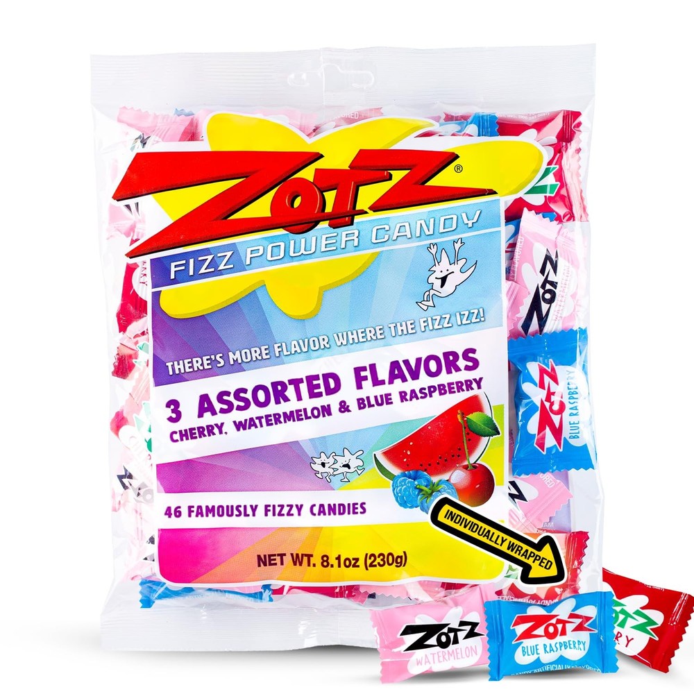 ZOTZ Fizzy Sour Candy Bulk – Retro Italian Hard Candy Individually Wrapped – …