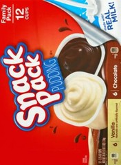Snack Pack Chocolate and Vanilla Flavored Pudding Cups Family Pack, 12 Count …