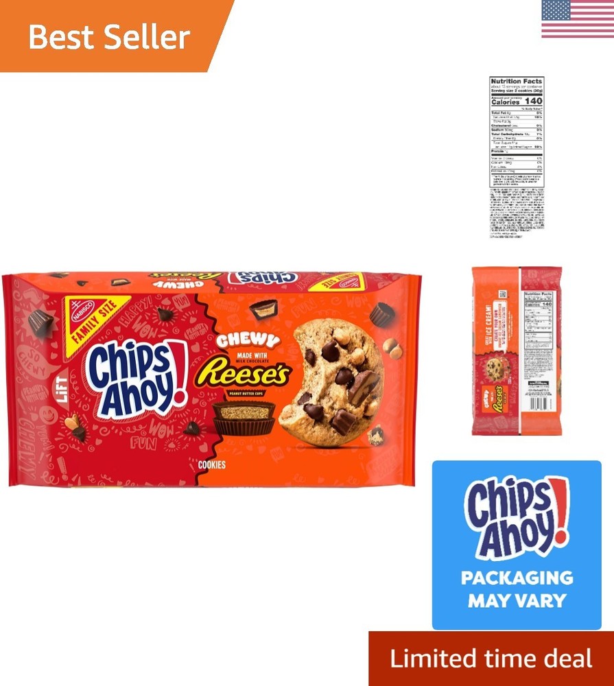Chewy Chocolate Chip Cookies with Reese’s Peanut Butter Cups, Family Size, 14…