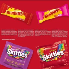 Skittles, Starburst Fun Size Chewy Candy Assorted Variety, 32.28 Oz / 2 lbs