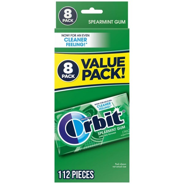Sugar-Free Spearmint Chewing Gum Bulk Pack- 14ct/8pk