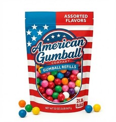 American Gumball Company Refill Gumballs 2 Pound Bag – .59 inch Small Gumballs..