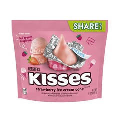 Hershey’s Kisses Strawberry Ice Cream Cone Flavored Candy, 9 oz