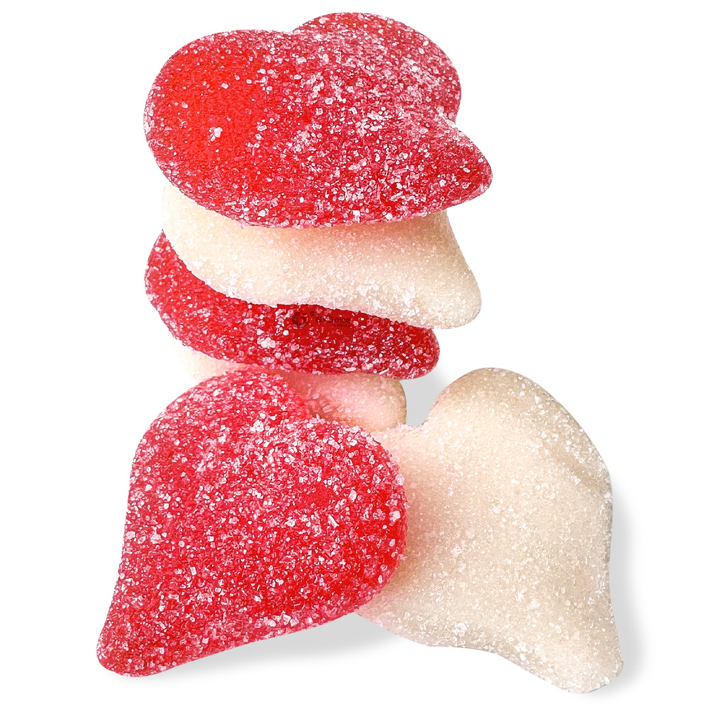 Red & White Sour Gummy Hearts – Premium Candies by NY Spice