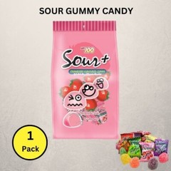 Lot 100 Sweet Sour Gummy Candy Refreshing Strawberry 100g