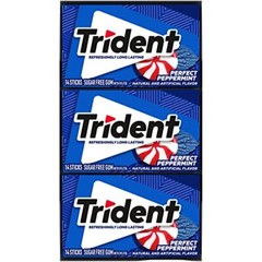 Trident Perfect Peppermint Sugar Free Gum 12 Packs 168 Pieces Bulk Chewing Gum