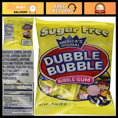 Sugar-Free Bubble Gum, 3.25oz Bags – Pack of 12, Chewy Treats for Kids & Adults