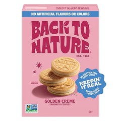 Back to Nature Golden Vanilla Creme Cookies, Plant Based, Non-GMO, 8.25 oz Box