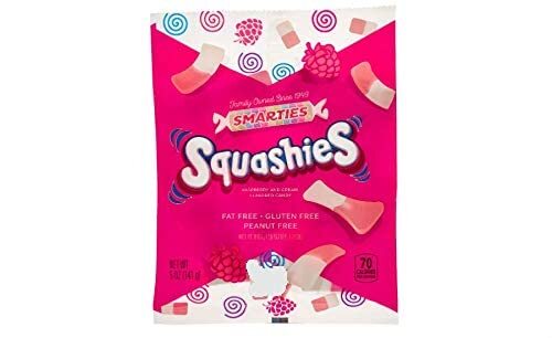 Smarties Squashies Foam Gummi Candy 5oz Peg Bag (Pack of 12)